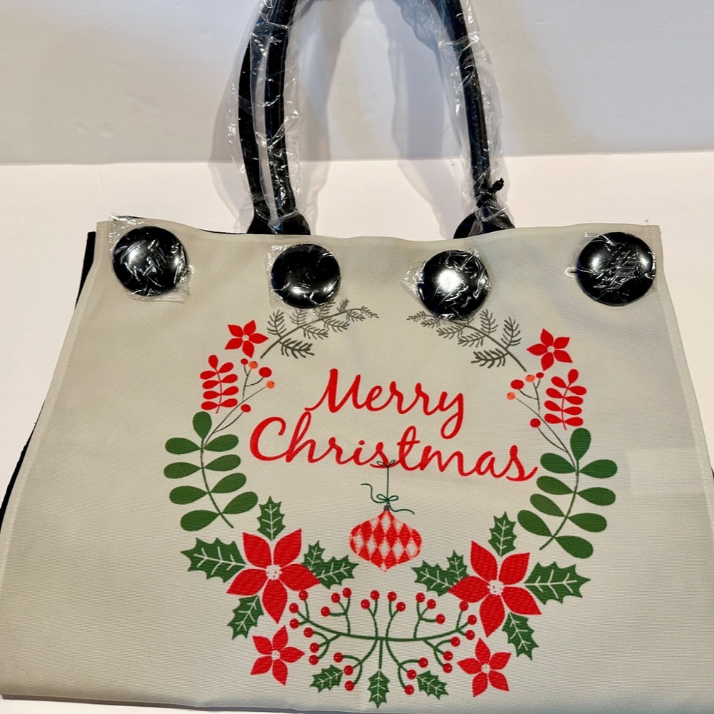 Manual Woodworkers & Weavers Button It Up Tote bag with Removable ChristmasCover